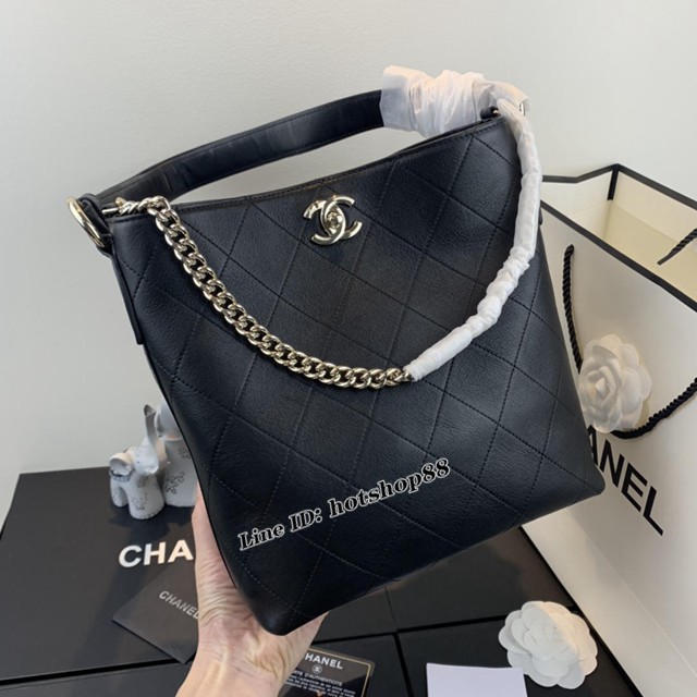 CHANEL新款水桶女包  57573 香奈兒新款菱格紋水桶復古小牛皮嬉皮包 djc1936